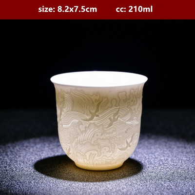 Boutique keramička šalica za čaj velikog kapaciteta Ručno izrađena trodimenzionalna reljefna šalica za čaj Kineska zdjela za čaj Set za čaj Dodaci Master Cup