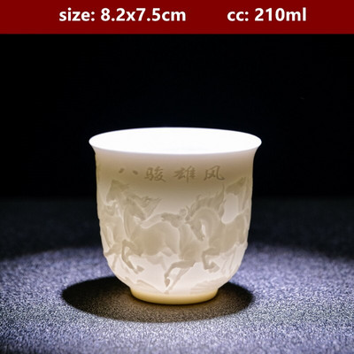 Boutique keramička šalica za čaj velikog kapaciteta Ručno izrađena trodimenzionalna reljefna šalica za čaj Kineska zdjela za čaj Set za čaj Dodaci Master Cup