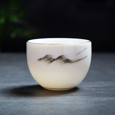 Kinijos rankų darbo balto porceliano arbatos puodelis Kelioninis nešiojamas arbatos dubuo Home Boutique arbatos rinkinys Priedai Master Cup asmeninis puodelis