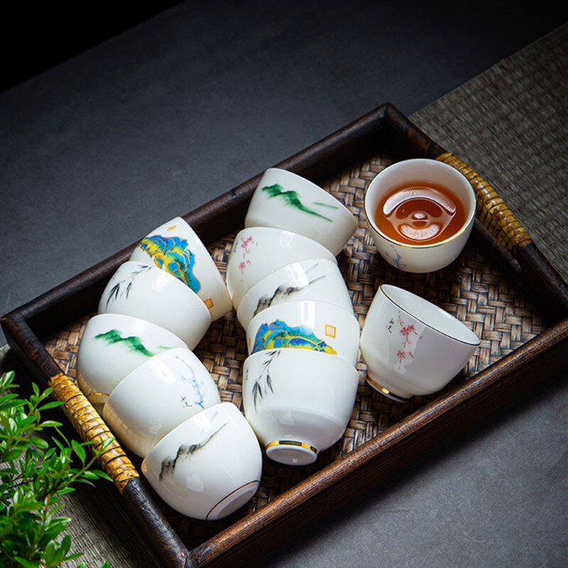 Kinijos rankų darbo balto porceliano arbatos puodelis Kelioninis nešiojamas arbatos dubuo Home Boutique arbatos rinkinys Priedai Master Cup asmeninis puodelis