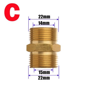 4500 PSI M22/14mm 15mm αρσενικός σωλήνας σπειρώματος σε σύνδεσμος σύνδεσης εύκαμπτου σωλήνα για άρθρωση σωλήνων κήπου και πλυντηρίου πίεσης