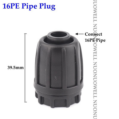 2gab Jauni 16 mm LDPE cauruļu savienotāji Bloķējošie uzgriežņi Dārza ūdens savienotājs saimniecības laistīšanas lauksaimniecības apūdeņošanas caurules šļūtenes savienotājs