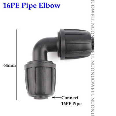 2gab Jauni 16 mm LDPE cauruļu savienotāji Bloķējošie uzgriežņi Dārza ūdens savienotājs saimniecības laistīšanas lauksaimniecības apūdeņošanas caurules šļūtenes savienotājs
