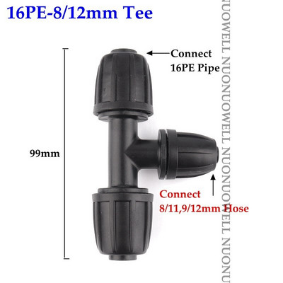 2gab Jauni 16 mm LDPE cauruļu savienotāji Bloķējošie uzgriežņi Dārza ūdens savienotājs saimniecības laistīšanas lauksaimniecības apūdeņošanas caurules šļūtenes savienotājs