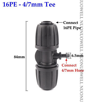 2gab Jauni 16 mm LDPE cauruļu savienotāji Bloķējošie uzgriežņi Dārza ūdens savienotājs saimniecības laistīšanas lauksaimniecības apūdeņošanas caurules šļūtenes savienotājs