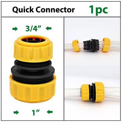 Cuplaj rapid de irigare a grădinii 1/2" 3/4" 1 conector de furtun Reparare Adaptor de scurgeri deteriorat pentru conexiune conductă de apă reutilizabil