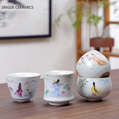 1vnt Retro rankų darbo porcelianinis kūgio arbatos puodelis Kinietiškas arbatos rinkinys Keraminis arbatos dubuo Kelioninis meditacijos puodelis Buitiniai nešiojamieji gėrimai