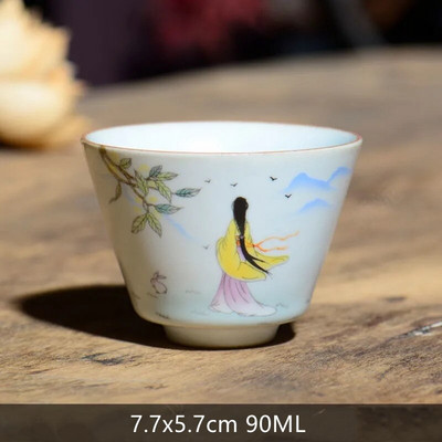 1vnt Retro rankų darbo porcelianinis kūgio arbatos puodelis Kinietiškas arbatos rinkinys Keraminis arbatos dubuo Kelioninis meditacijos puodelis Buitiniai nešiojamieji gėrimai