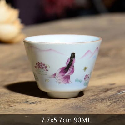 1vnt Retro rankų darbo porcelianinis kūgio arbatos puodelis Kinietiškas arbatos rinkinys Keraminis arbatos dubuo Kelioninis meditacijos puodelis Buitiniai nešiojamieji gėrimai