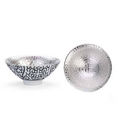 70 ml Creative 999 Sterling Silver Master Cup kerámia teáscsészék Irodai kis teástál háztartási, kézzel készített kínai kung fu italos edények