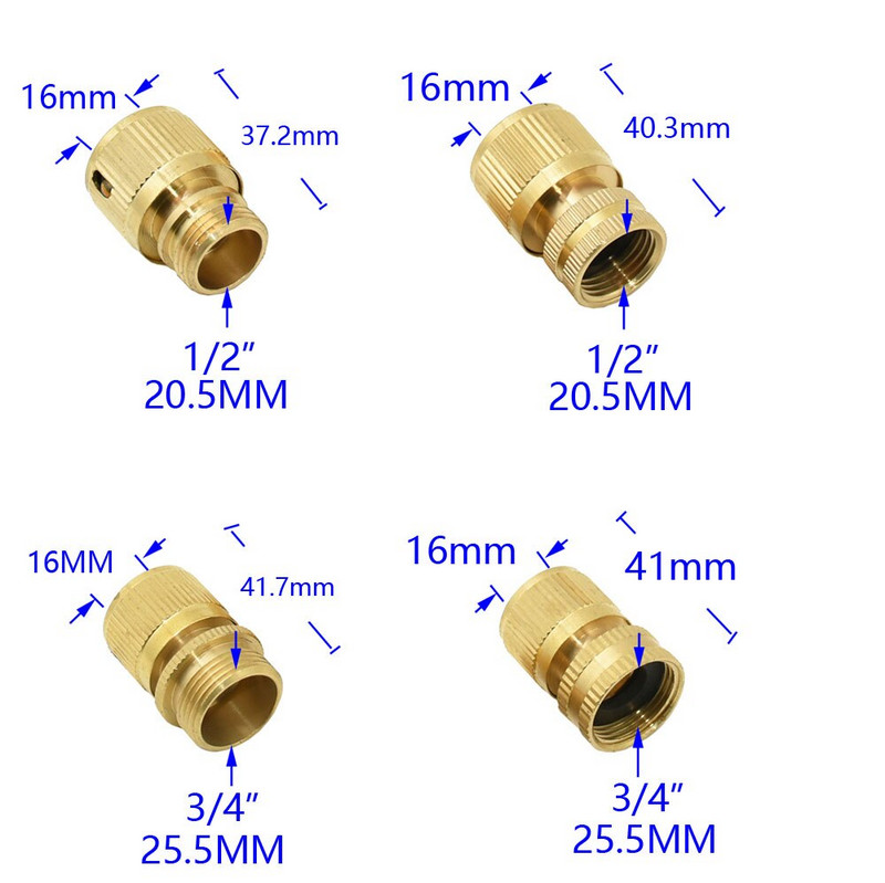 1 vnt. žalvario 1/2 3/4 colio sriegio greitoji jungtis Sodo vandens pistoleto jungtis Automobilių plovimo mašina Vyriška/moteriška 1/2 3/4 colio čiaupo adapteris