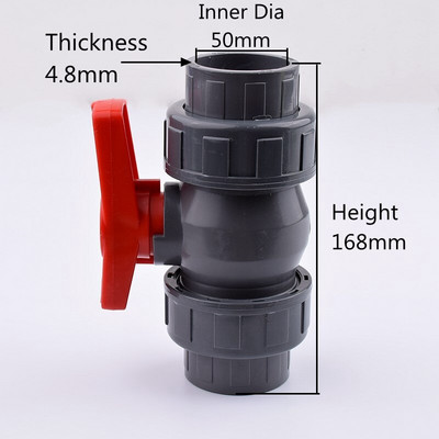 1 db 20/25/32/40/50mm PVC csőcsatlakozó szelep vízcső szerelvények gömbcsap kerti öntözővízcső csatlakozó akváriumi adapter