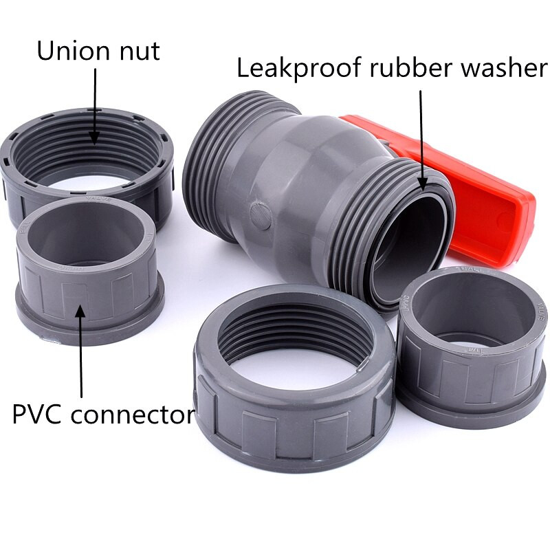 1 db 20/25/32/40/50mm PVC csőcsatlakozó szelep vízcső szerelvények gömbcsap kerti öntözővízcső csatlakozó akváriumi adapter