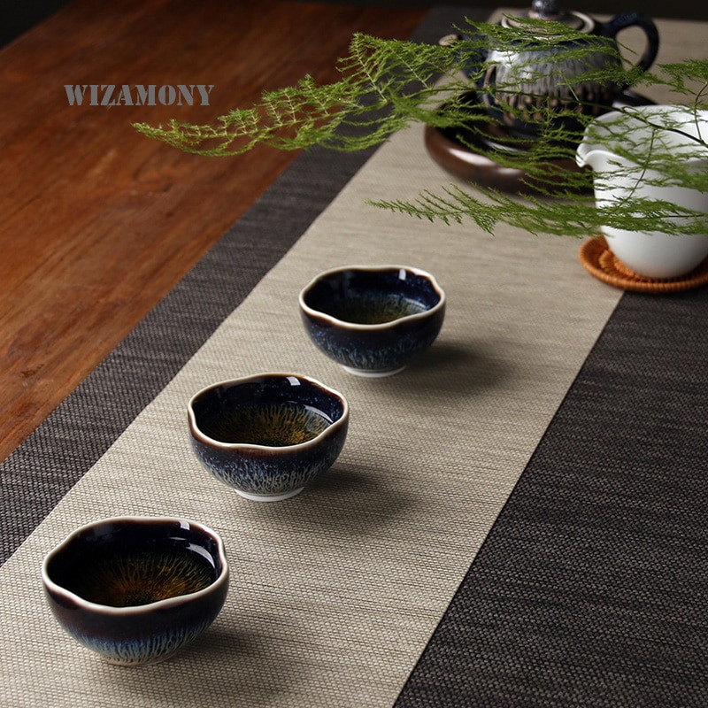 HOT!!!!WIZAMONY Új 1 DB Jingdezhen Heaven Eyes tea vörös máz Kínai Porcelán Traditional Skill Gyengéd teáscsésze teáskészlet Bowl