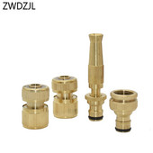 Conector de oprire rapidă de apă din alamă de 1/2 inch Kit pistol de apă pentru spălătorie auto G1/2 G3/4 Conector de cupru pentru furtun de grădină 1 set