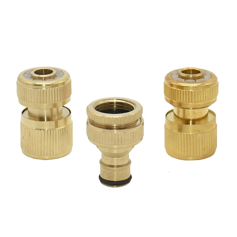 Conector de oprire rapidă de apă din alamă de 1/2 inch Kit pistol de apă pentru spălătorie auto G1/2 G3/4 Conector de cupru pentru furtun de grădină 1 set