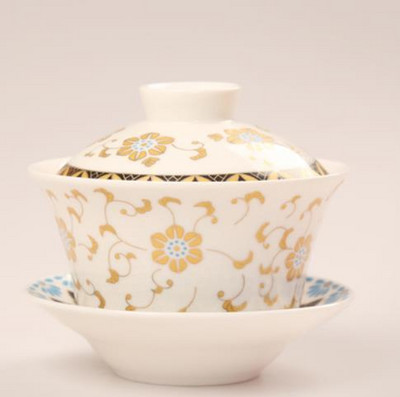 Chinezesc pictat manual Joint Bule Tradition Gaiwan Joc de ceai Boluri cu portrete de dragon acoperite Boluri de ceai Kung Fu