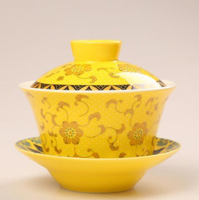 Chinezesc pictat manual Joint Bule Tradition Gaiwan Joc de ceai Boluri cu portrete de dragon acoperite Boluri de ceai Kung Fu