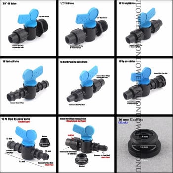 2 τεμ. 16mm 20PE Σύνδεσμοι σωλήνων Μίνι σφαιρική βαλβίδα άρδευσης με λάστιχο άρδευσης παξιμάδι σύνδεσης σύνδεσης σύνδεσης υψηλής ποιότητας σωλήνας διακόπτης νερού