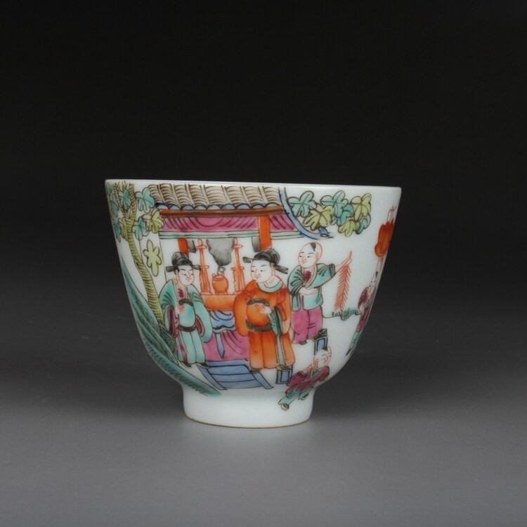 Jingdezhen kerámia antik porcelán teáscsésze egy csésze arany harang csésze, kézzel festett pasztell ősi karakterminta