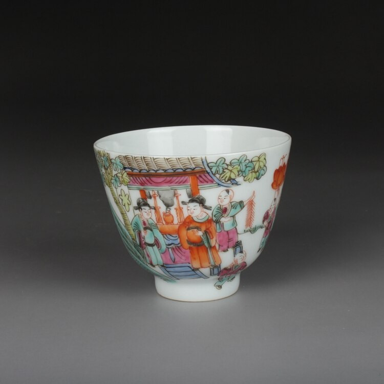 Jingdezhen kerámia antik porcelán teáscsésze egy csésze arany harang csésze, kézzel festett pasztell ősi karakterminta