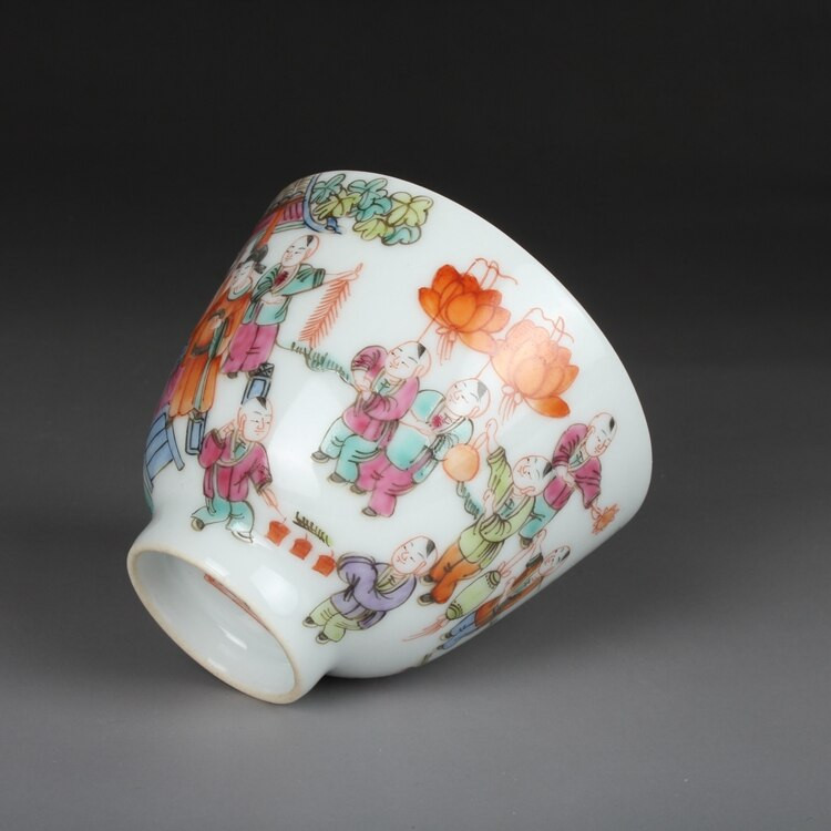 Jingdezhen kerámia antik porcelán teáscsésze egy csésze arany harang csésze, kézzel festett pasztell ősi karakterminta