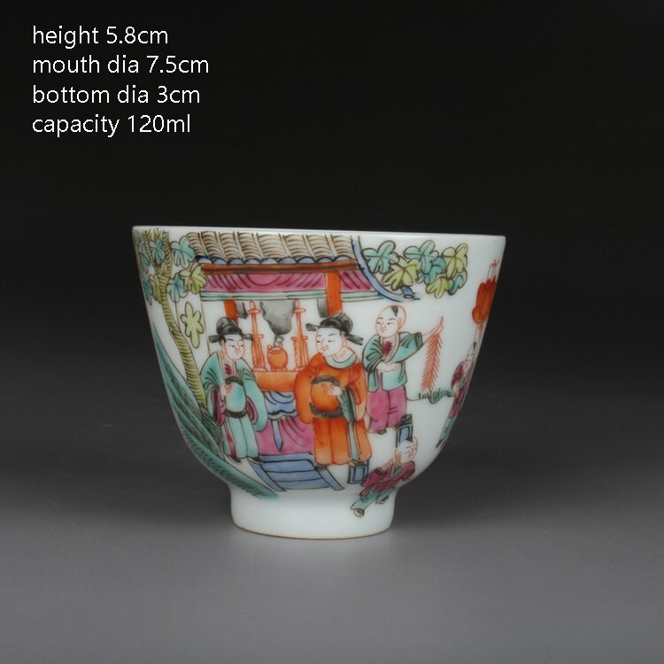 Jingdezhen kerámia antik porcelán teáscsésze egy csésze arany harang csésze, kézzel festett pasztell ősi karakterminta