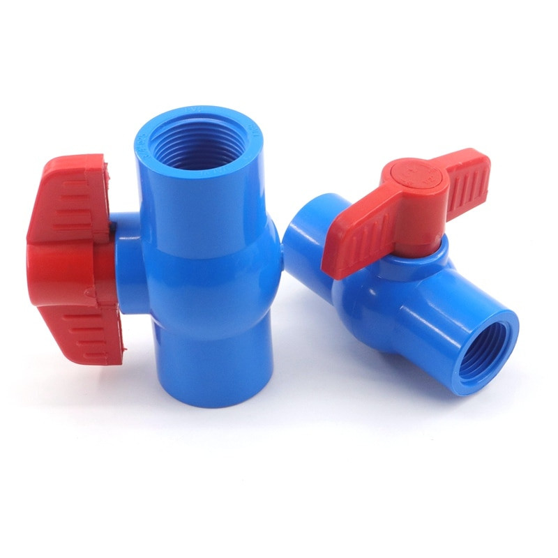 1 vnt 20 ~ 63 mm mėlynos spalvos lizdo sriegis PVC rutulinis vožtuvas sodo ūkio drėkinimo plastikinis vožtuvas akvariumo žuvų bako vamzdžio jungiklis