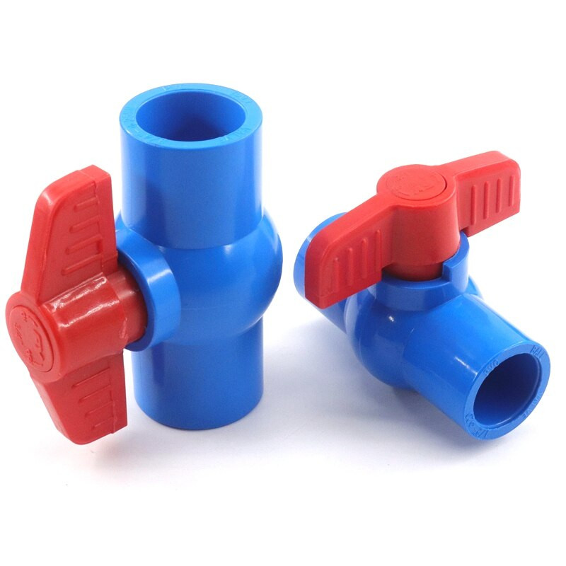 1 vnt 20 ~ 63 mm mėlynos spalvos lizdo sriegis PVC rutulinis vožtuvas sodo ūkio drėkinimo plastikinis vožtuvas akvariumo žuvų bako vamzdžio jungiklis