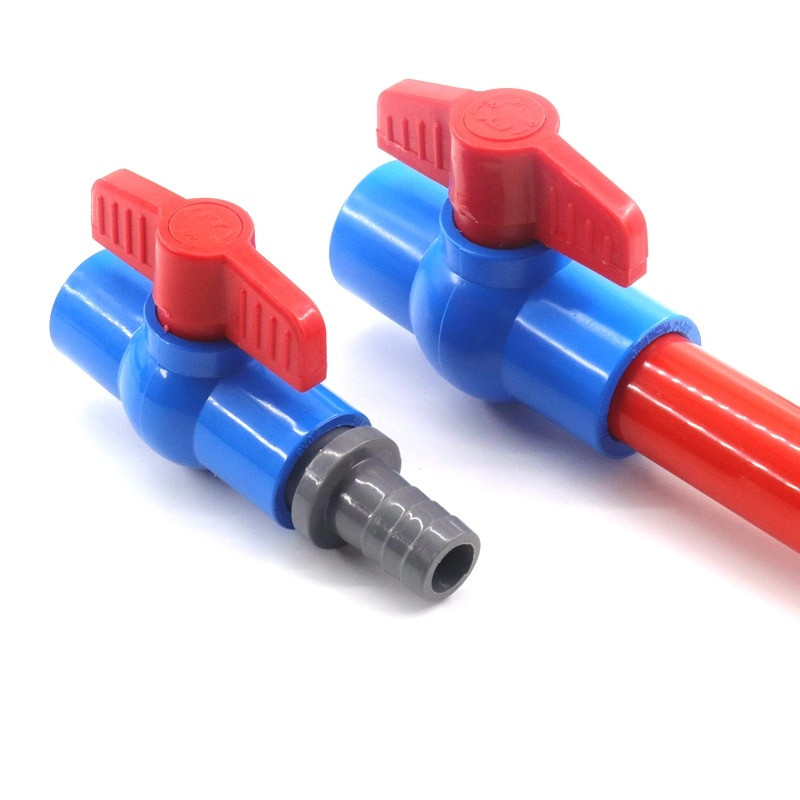 1 vnt 20 ~ 63 mm mėlynos spalvos lizdo sriegis PVC rutulinis vožtuvas sodo ūkio drėkinimo plastikinis vožtuvas akvariumo žuvų bako vamzdžio jungiklis