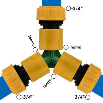 6 ΤΕΜ 3/4 1/2 ιντσών σωλήνα επισκευής σωλήνα κήπου Σύνδεση σωλήνων ταχείας σύνδεσης για στάγδην άρδευση Πότισμα Θερμοκήπιο