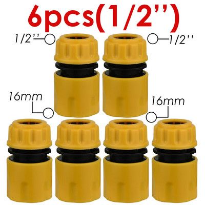 6 bucăți 3/4 1/2 inch furtun de grădină conector de reparare țevi fiting tuburi conexiune rapidă pentru irigare prin picurare udare seră