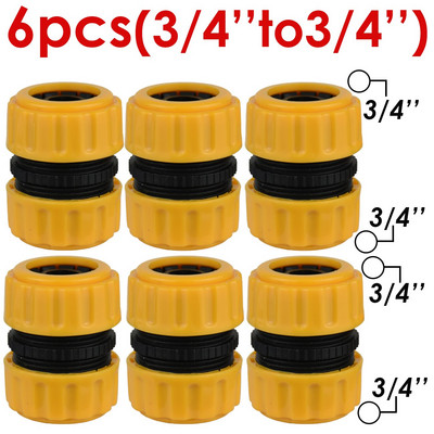 6 bucăți 3/4 1/2 inch furtun de grădină conector de reparare țevi fiting tuburi conexiune rapidă pentru irigare prin picurare udare seră