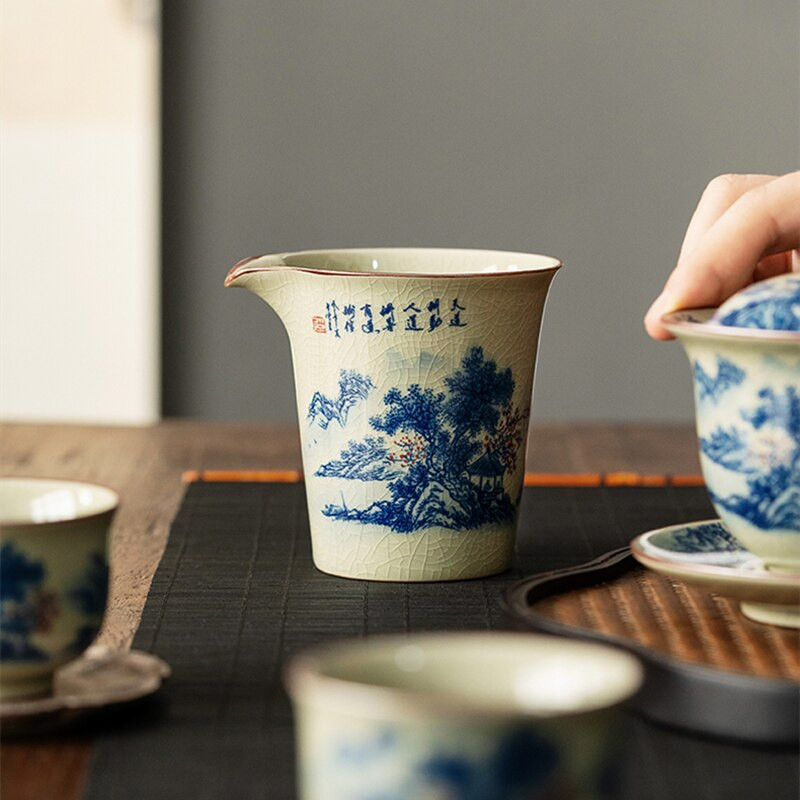 Táj kerámia nyitó kerámia vásár csésze kínai kung fu tea zen tea tengeri teáscsésze teás edény Kék tea szertartás edény