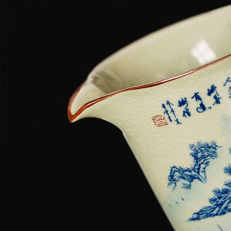 Táj kerámia nyitó kerámia vásár csésze kínai kung fu tea zen tea tengeri teáscsésze teás edény Kék tea szertartás edény