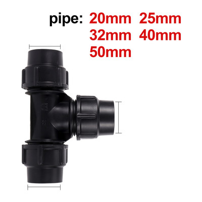 Fekete PE gyorscsatlakozó Kerti Közvetlen Csatlakozó Vízcső csatlakozó Mezőgazdasági öntözőrendszer PE PVC csőszerelvények 20-50mm