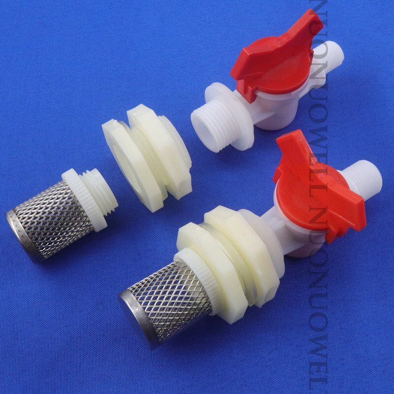 1-10 rinkinių 1/4'' 3/8'' 1/2'' 3/4'' 1'' dvigubo išorinio sriegio rutulinio vožtuvo vandens bako jungtis nerūdijančio plieno filtrų rinkinio jungtys