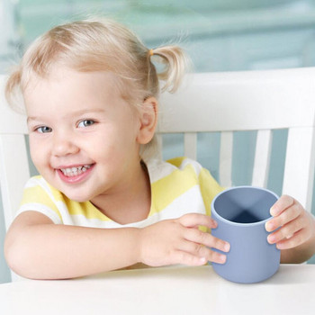Παιδικά κύπελλα νερού σιλικόνης Φλιτζάνι σνακ μωρού Φορητό εξωτερικό ταξίδι για παιδιά Φλιτζάνια τσαγιού Ποτό σκεύη σιλικόνης ποιότητας τροφίμων BPA ΔΩΡΕΑΝ
