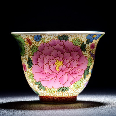 50 ml emalio porcelianinis kūgio arbatos puodelis Rankų darbo dažytas keramikinis arbatos dubuo Kelioninis meditacijos puodelis Nešiojamas kiniškos arbatos rinkinys