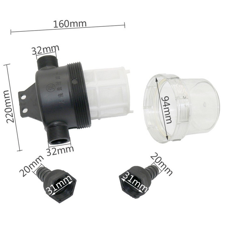 50 Mesh Super clean Filtru de apă cu filtrare ultrafină 20mm, 25mm Interfață ghimpată Irigarea grădinii Filtru agricol 1 buc