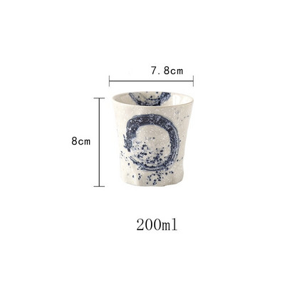 CHANSHOVA 170/200ml Hagyományos kínai retro stílusú, kézzel festett kerámia nagy teáscsésze Kínai porcelán kávéscsészék bögre H269