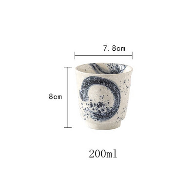 CHANSHOVA 170/200ml Hagyományos kínai retro stílusú, kézzel festett kerámia nagy teáscsésze Kínai porcelán kávéscsészék bögre H269