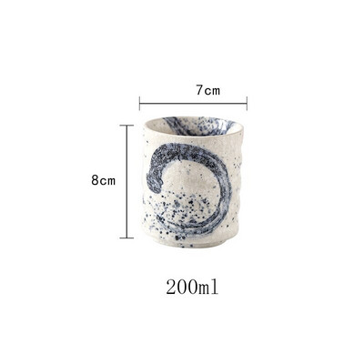 CHANSHOVA 170/200ml Hagyományos kínai retro stílusú, kézzel festett kerámia nagy teáscsésze Kínai porcelán kávéscsészék bögre H269