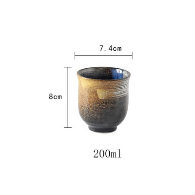 CHANSHOVA 170/200ml Hagyományos kínai retro stílusú, kézzel festett kerámia nagy teáscsésze Kínai porcelán kávéscsészék bögre H269