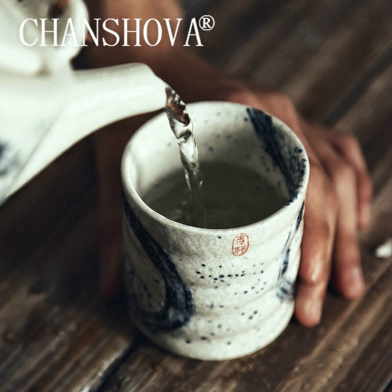 CHANSHOVA 170/200ml Hagyományos kínai retro stílusú, kézzel festett kerámia nagy teáscsésze Kínai porcelán kávéscsészék bögre H269