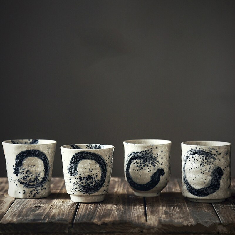 CHANSHOVA 170/200ml Hagyományos kínai retro stílusú, kézzel festett kerámia nagy teáscsésze Kínai porcelán kávéscsészék bögre H269