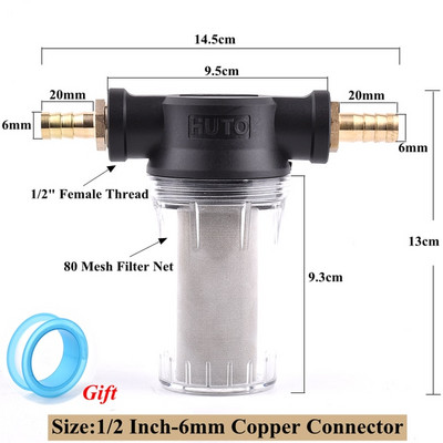 1/2" sodo laistymo žarnos filtras žemės ūkio drėkinimo priemaišų pirminis filtras akvariumo vandens siurblio filtras 80/250 tinklelio sietelio tinklelis