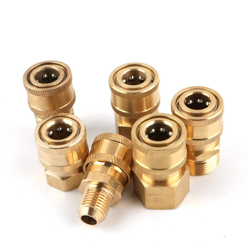 1 buc 1/4 "M14 M18 M22 alamă conector rapid de înaltă presiune Adaptor pistol de apă îmbinări pentru spălătorie auto Accesorii pentru irigarea grădinii