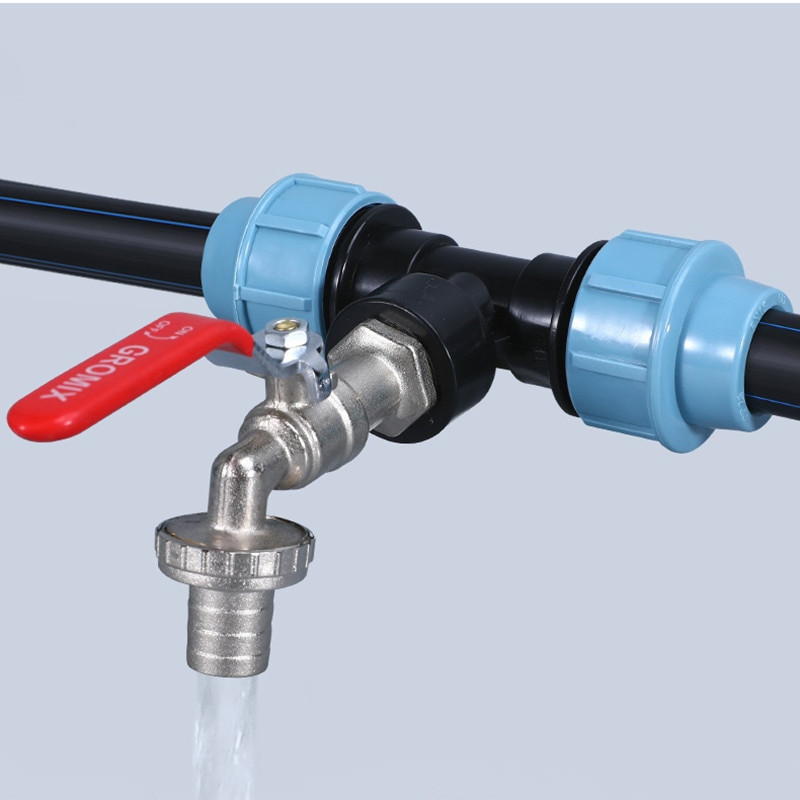 20/25/32 mm plastikinio PE vamzdelio trišakio jungtis vandens skirstytuvas IBC vandens bakas, sumažinantis trišakio vamzdžio T formos jungtys