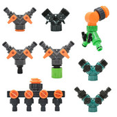 Robinet de grădină cu 2/4 căi Femeie 1/2 3/4 1 inch Filet Y Supapă de irigare Distribuitor de apă Furtun de grădină Conector rapid 5/8" 1 set